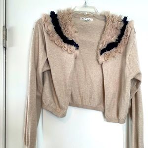 Cabi med sweater ivory and black roses